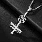 Inverted Cross Stainless Steel Pendant Necklace