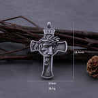 Classic Stainless Steel Cross Jesus Necklace Men Women Christian Pendant Jewelry Gift