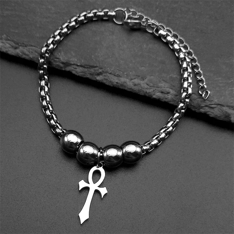 Cross Ankh Gold Bracelet Egypt Egyptian Key Life