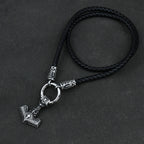 Viking amulet Jewelry Nordic viking rune with thor hammer pendant necklace with stainless steel -king chain