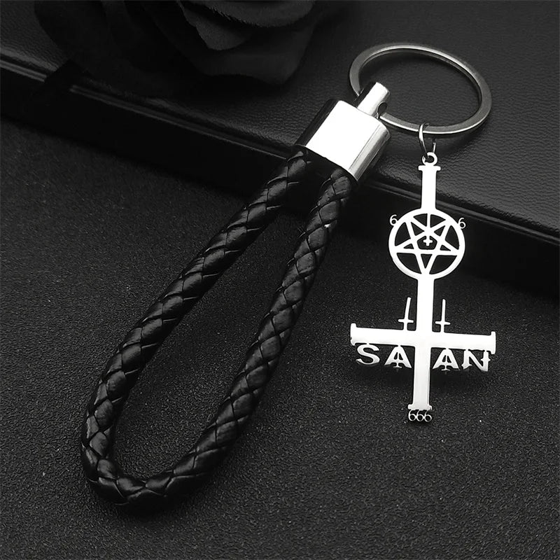 Cross Silver Jewelry Satan Inverted Pentagram