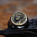 Jesus Face Signet Ring — Crown of Thorns, Stainless Steel