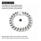 Viking Cast Cuban Thick Chain Mens Bracelet Stainless Steel Fine Polished Chain Four Sides Cut Boyfriend Gift