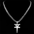Silver Pendant Statement Necklace — Stainless Steel