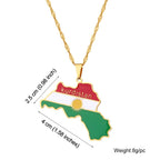 Kurdistan Map Pendant Necklace — Stainless Steel