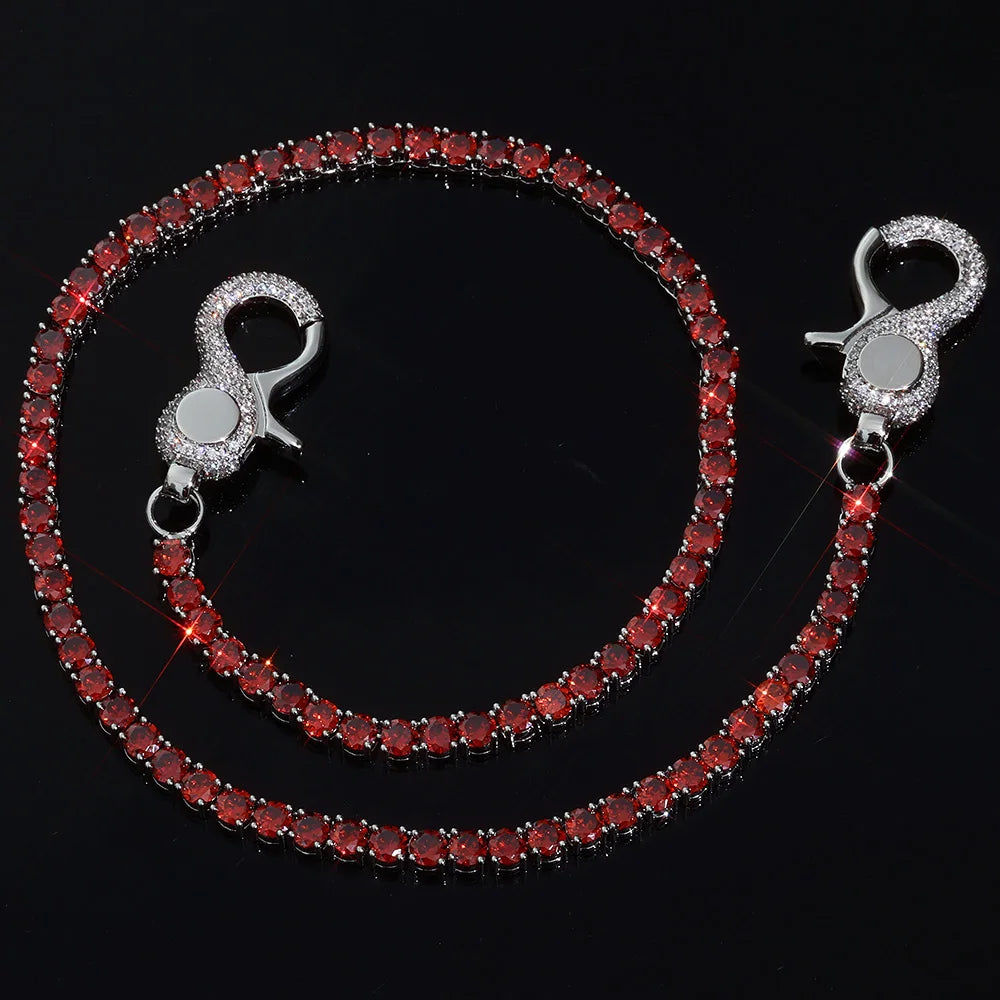 Tennis Chain Necklace Stainless Steel 5MM Colorful