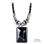 2024 Personalized Pendant Necklace Galaxy Constellation Design 12 Zodiac Sign Horoscope Astrology Necklace For Women Men Resin J