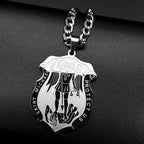 St. Michael Angel Pendant Necklace — Stainless Steel