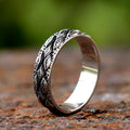 Japanese Carved Eyes Ring — Stainless Steel