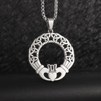 Celtic Witch Knot Pendant Necklace — Steel