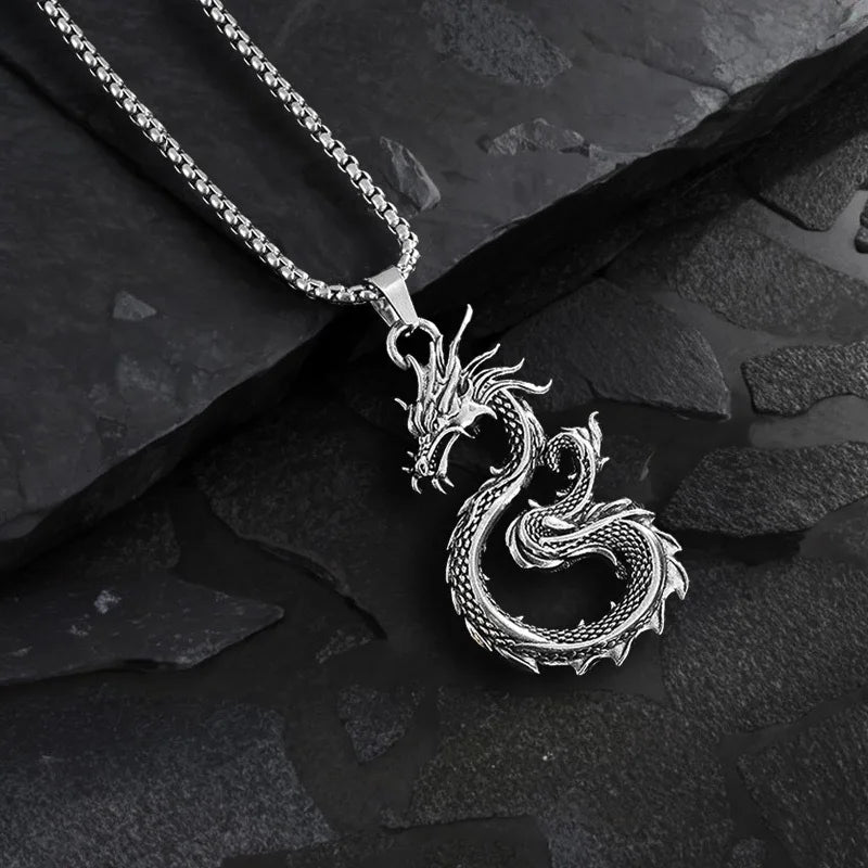 Dragon Steel Pendant Chinese Style Versatile