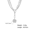 My Shape Fashion 2 Layers Lock Pendant Necklace for Men Punk Stainless Steel Clip Link Chain Necklaces Choker Male Party Jewelry