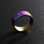 Black Jesus Men's Titanium Steel Bible Scripture Cross Jesus Ring Letter Bible Scripture Prayer Ring Men's 8mm Amulet