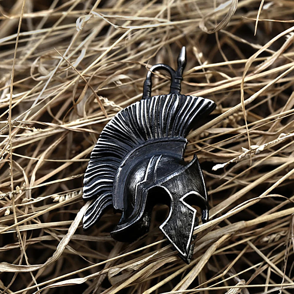 Spartan Helmet Steel Pendant Retro Warrior