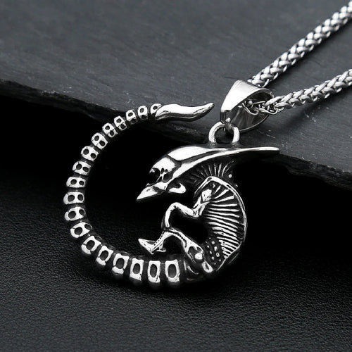 Alien Skull Pendant — Stainless Steel