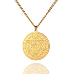 Solomon Seal Hexagram Star Pendant Necklace — Stainless Steel