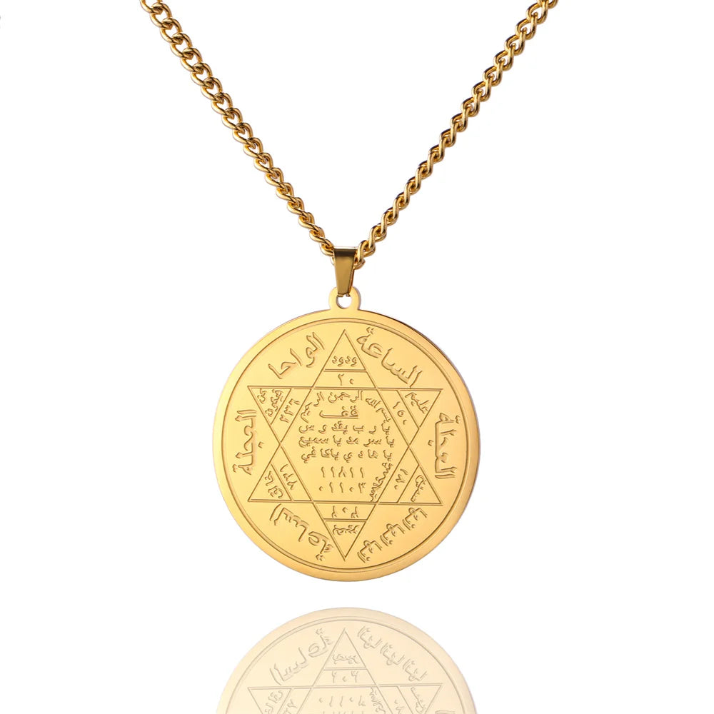 Solomon Seal Hexagram Star Pendant Necklace — Stainless Steel