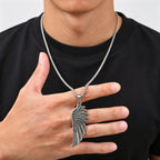 Retro Angel Wings Pendant Necklace — Stainless Steel