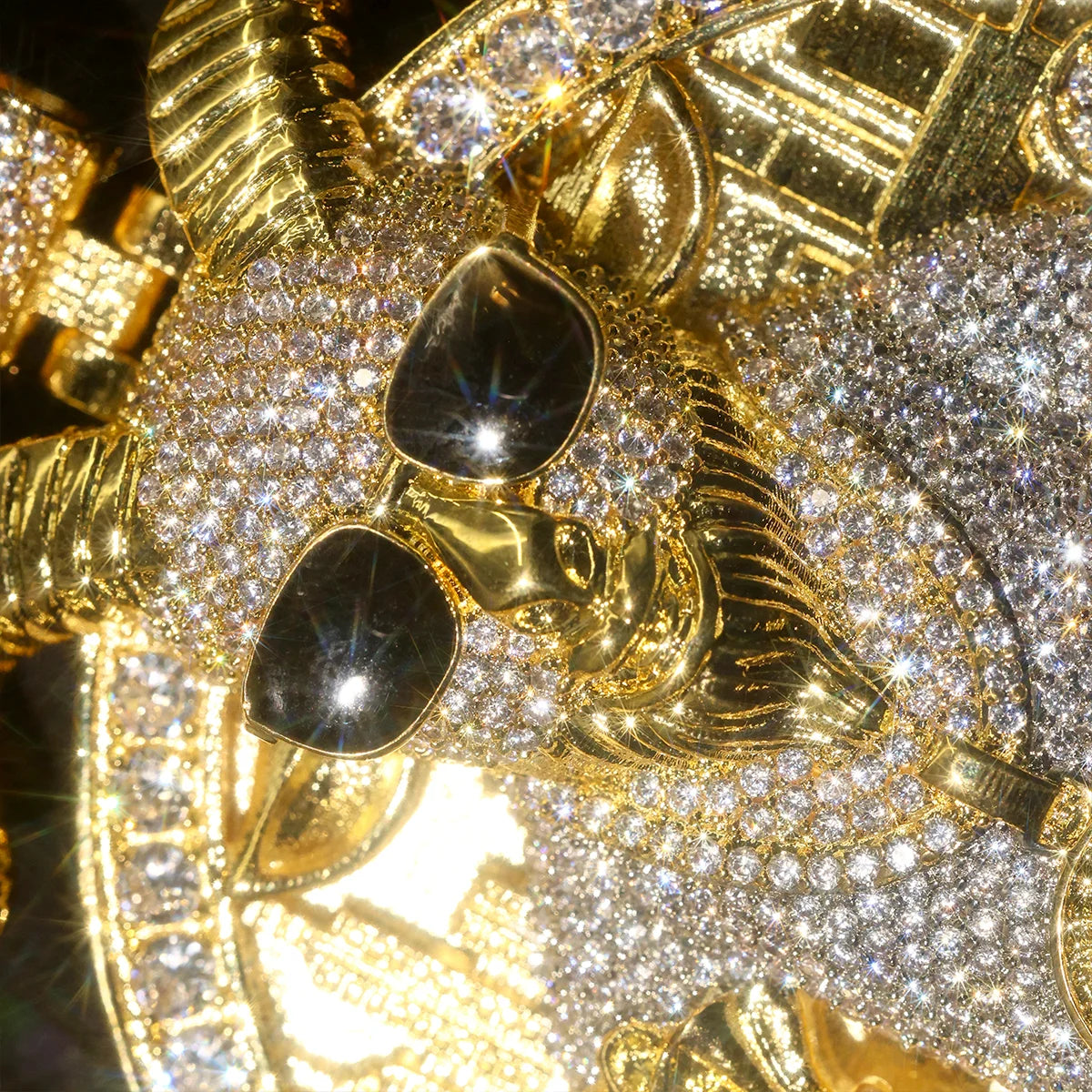 Iced Out Goat Figaro Cuban Chain Necklace — Copper Alloy
