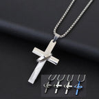 Fashion Men Necklace Unfading Not Allergic Stainless Steel Cross Collar 24 Inches Pendant Jewelry Hiphop Rock Casual