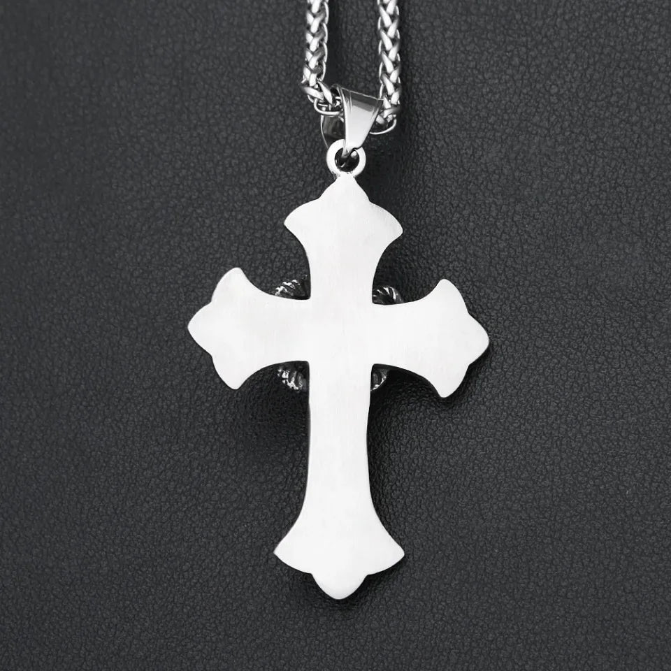 Vintage Stainless Steel Snake Necklaces For Men Women Gothic Hip Hop Cross Pendant Fashion Personality Biker Jewelry
