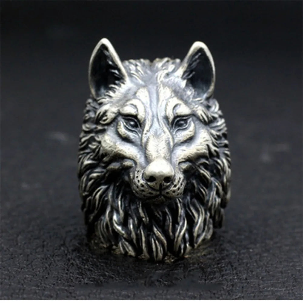 Nordic Wolf Head Viking Ring — Stainless Steel