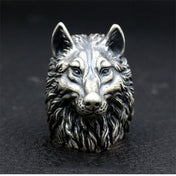 Nordic Wolf Head Viking Ring — Stainless Steel