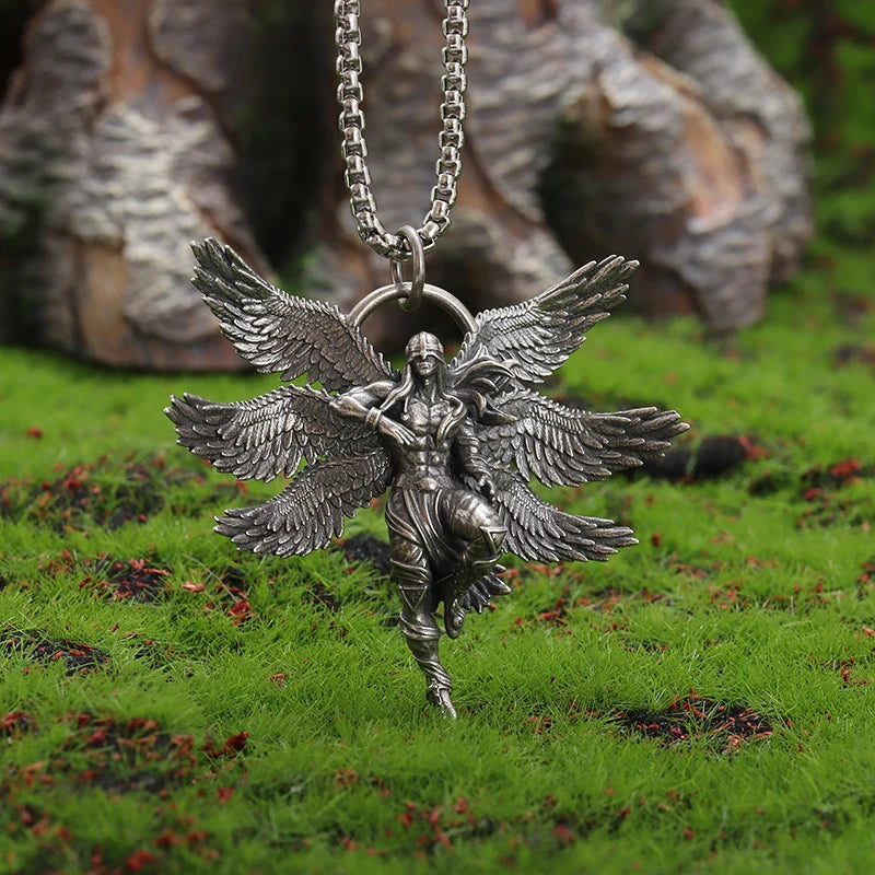 Seraph Warrior Pendant Necklace — Zinc Alloy