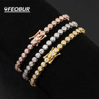 GRA Certified 2mm Moissanite Tennis Bracelet for Women Man 925 Sterling Silver Plated 18k Gold Round Bubble Diamond Bracelets