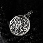 Vintage Gold Vajra Pestle Necklace For Men Jewelry Blessing The Six Character Great Bright Mantra Safety Buckle Pendant Male
