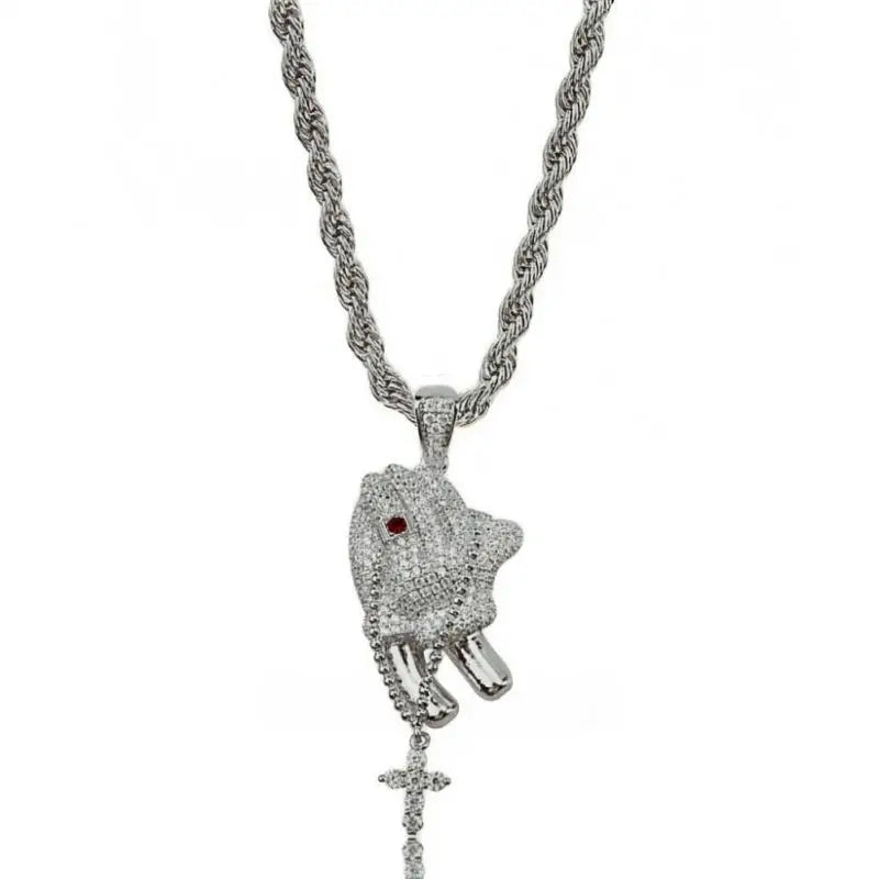 Men's Personality Is Cool, Ha's New Large Wing Pendant, Copper Inlaid Zircon Fashionable Street Necklace Trend