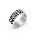 Wolf Odin Steel Ring Vintage Nordic Double Vikings