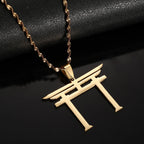 Shinto Symbol Pendant Necklace — Stainless Steel