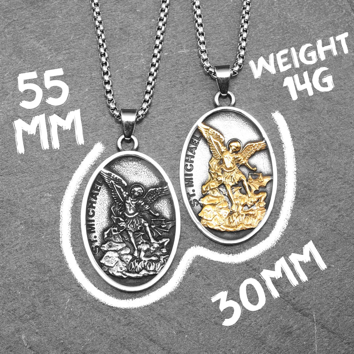 Archangel Pendant 316L Stainless Steel St.Michael Necklaces Men Amulet Chain Punk Retro Jewelry Accessories Best Gift Wholesale