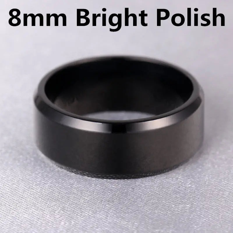 Brushed Dull Polish Silver Band Ring 4-8mm — Stainless Steel