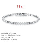 Fashion Multicolor Tennis Bracelet for Women 2.5/3/4/5mm Zirconia Charm Designer Tennis Chain Men Bracelet Wedding Jewelry KC128