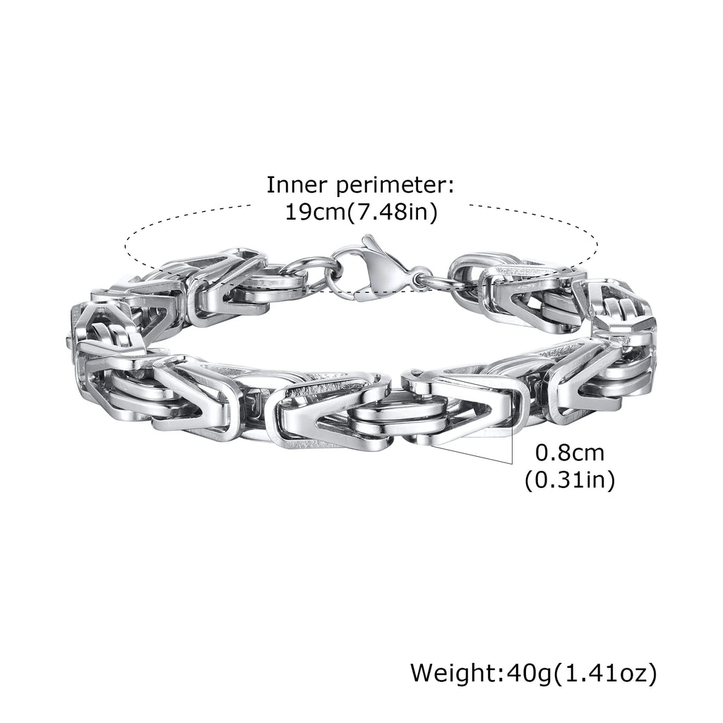 Byzantine V-Shape Chain Bracelet — Stainless Steel
