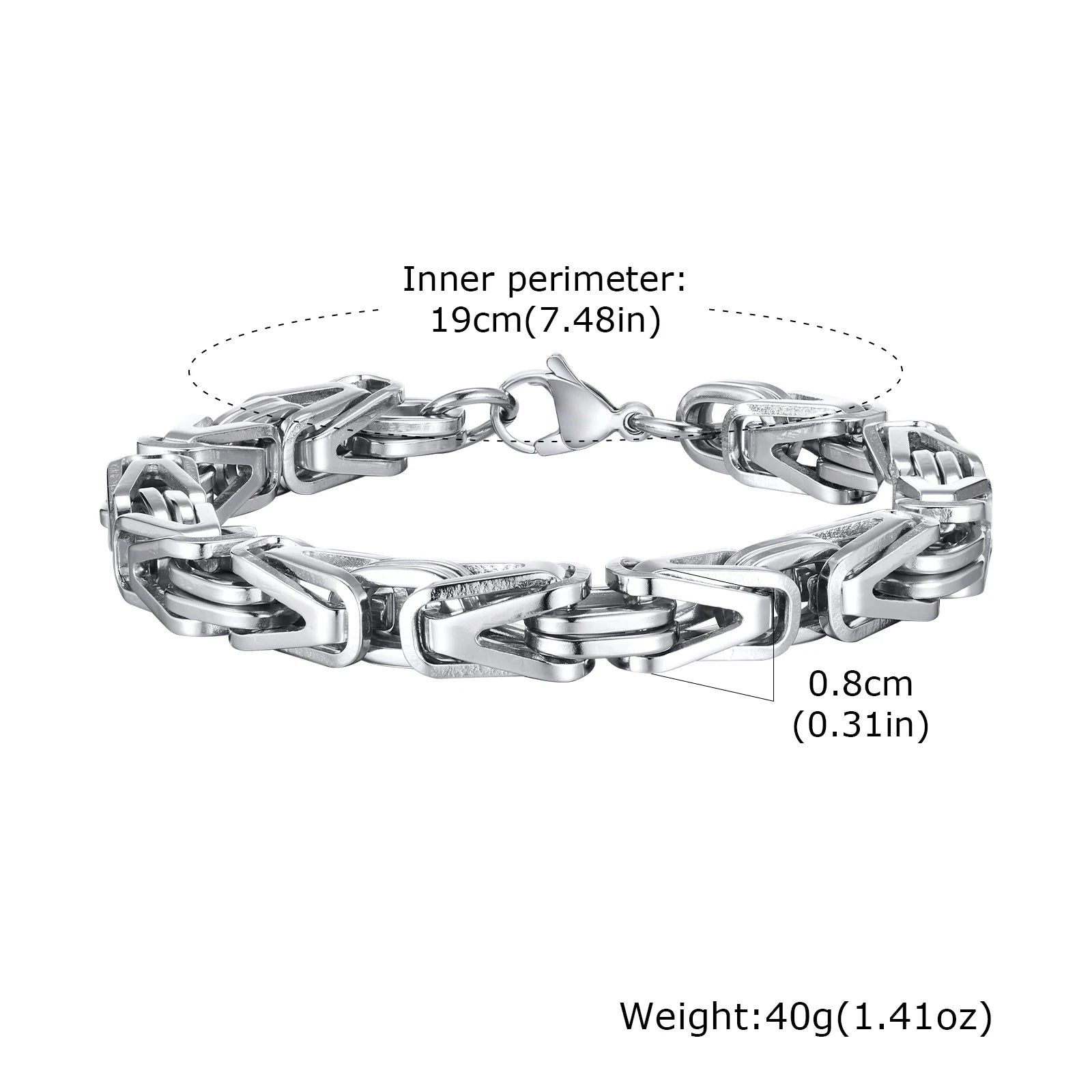 Byzantine V-Shape Chain Bracelet — Stainless Steel