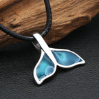 Fashion Blue Whale Fish Tail Pendant Necklaces For Men Women Stainless Steel Fashion Accessory Animal Theme Jewelry Party Gifts
