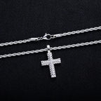 Iced Out Cross Pendant — 925 Silver
