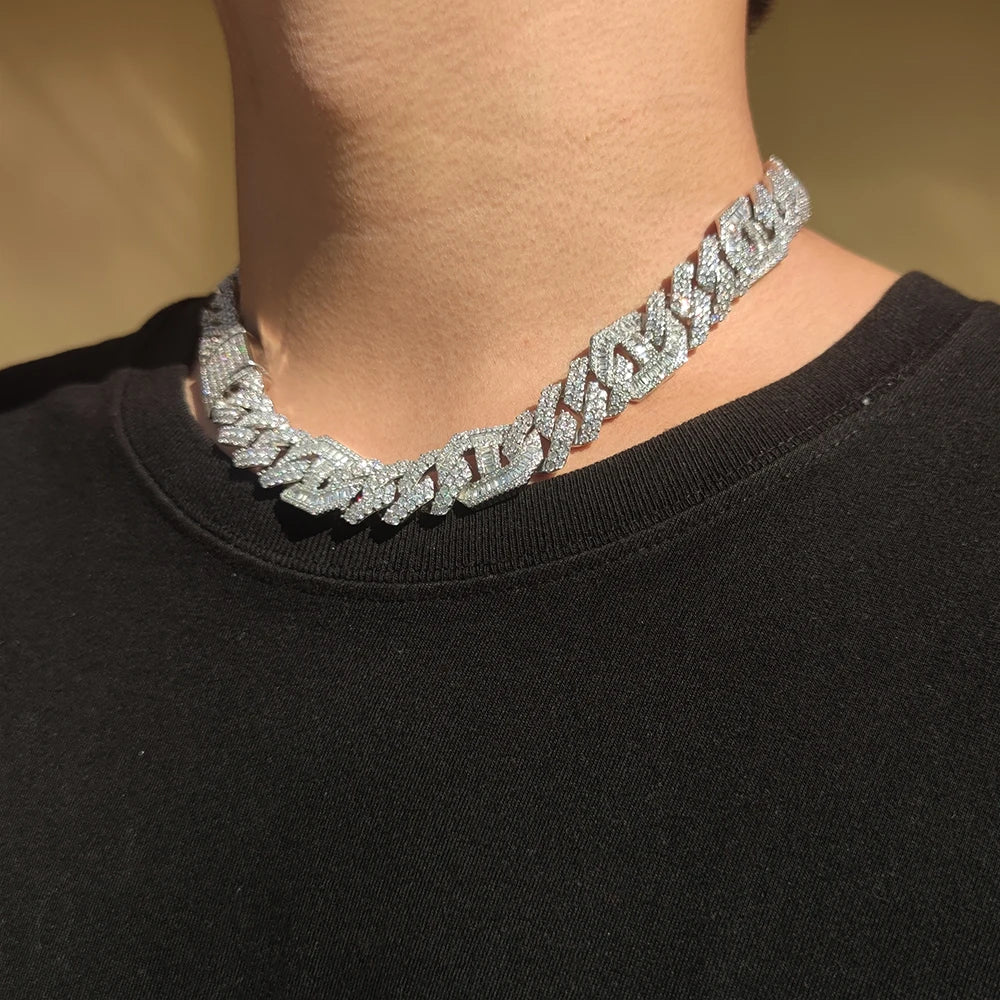 Iced Out Cuban Chain Necklace Stainless Steel 15MM