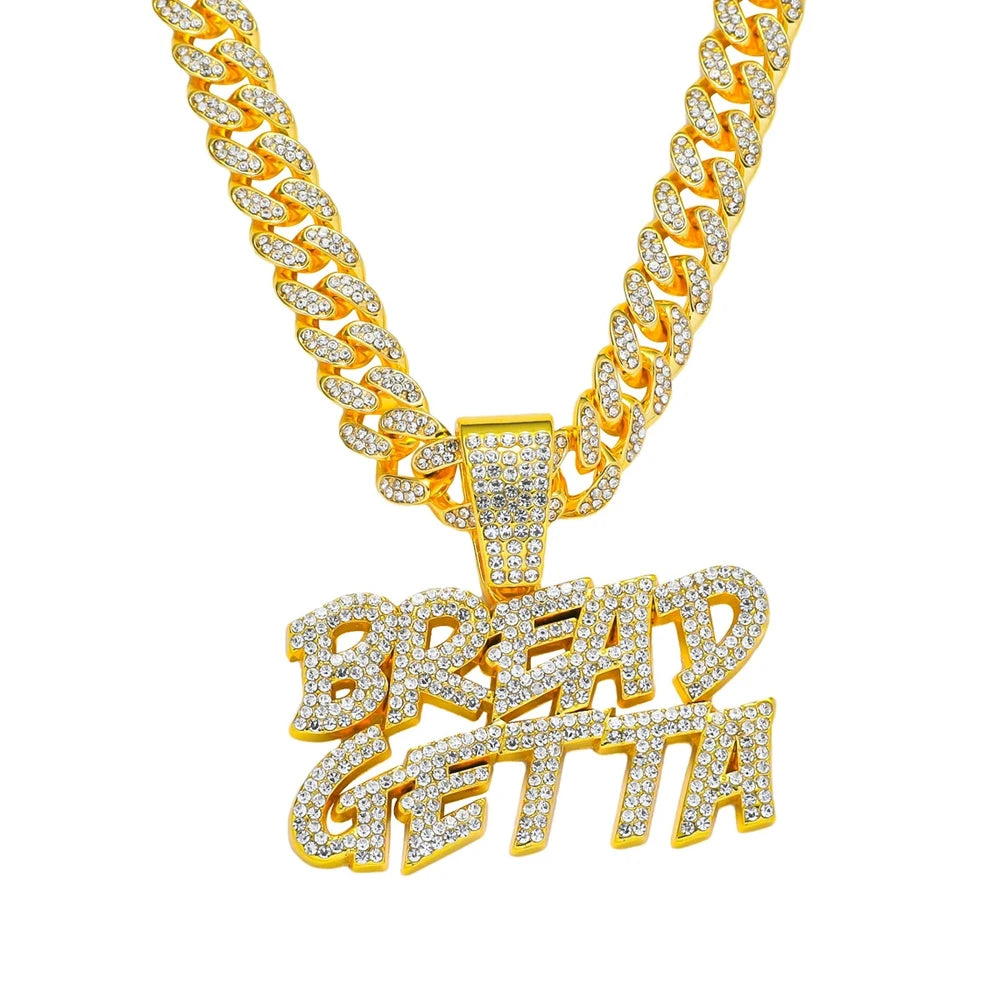Cuban Chain Letter Pendant Necklace — Zinc Alloy