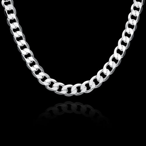 12MM Classic Silver Chain Necklace