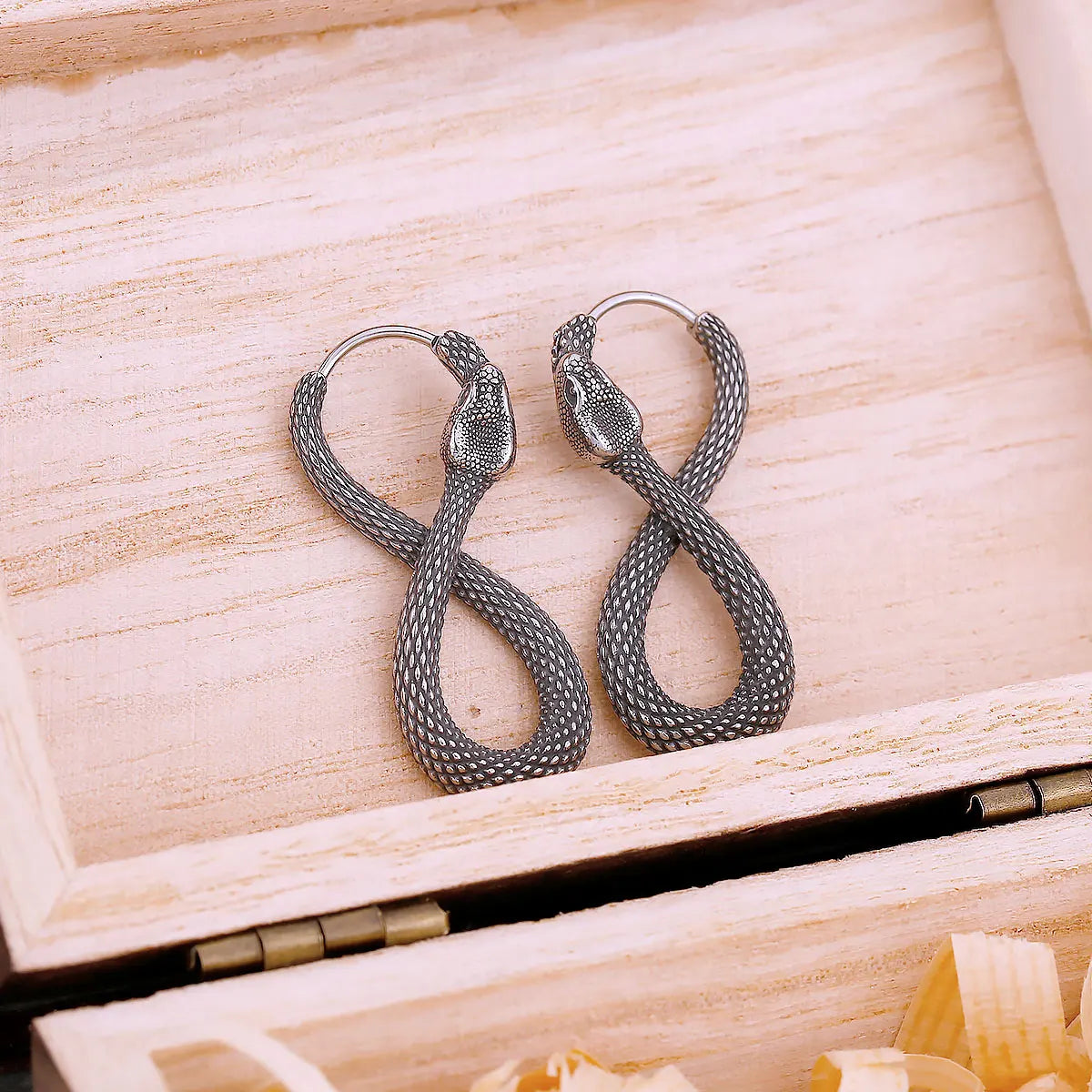 Animal Snake Hoop Earrings Punk Men Women — Stainless Steel