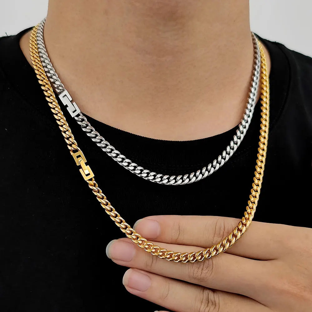 Stainless Steel Cuban Chain Necklace Miami