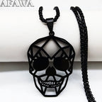 Goth Cool Skull Neck Pendant Stainless Steel Chain Necklace Hip Hop Rock Necklaces Jewelry acero inoxidable joyeria