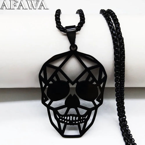 Goth Cool Skull Neck Pendant Stainless Steel Chain Necklace Hip Hop Rock Necklaces Jewelry acero inoxidable joyeria