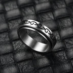 Vintage Star Stainless Steel Rotating Ring Anti Stress Man Worry Stress Relief Anxiety Relaxing Metal Rock Band Ring