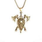 Retro Domineering Nordic Battle Ax Pendant Necklace for Men and Women Punk Pendant Lucky Amulet Jewelry Gift