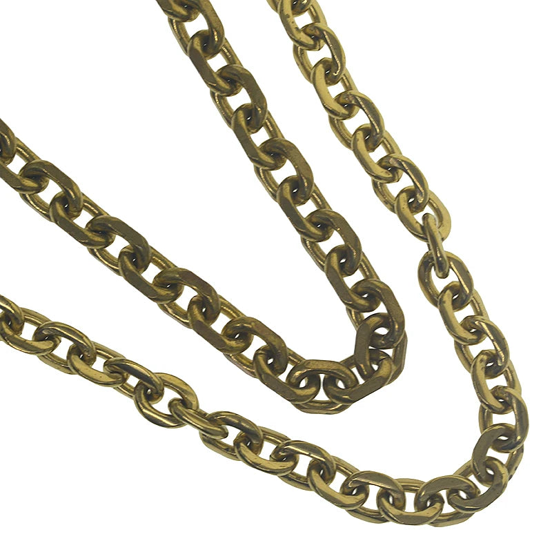 custom length biker brass made 9mm thick 30cm-100cm long sweden carved anchor link chain necklace wallet jean FOB